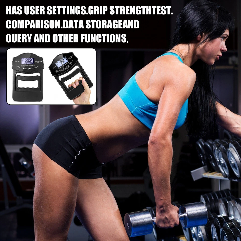 Dinamometro digitale manuale LED display Grip Strength Trainer misuratore di forza manuale - Immagine 2 di 4