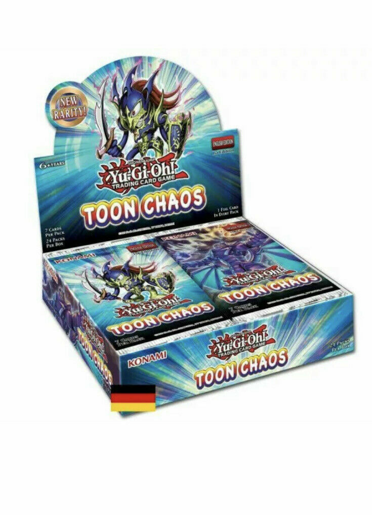 Yu-Gi-Oh! Toon Chaos Display niemiecki OVP 2.  Edycja oryginalnie niemiecka Nowe, tanie