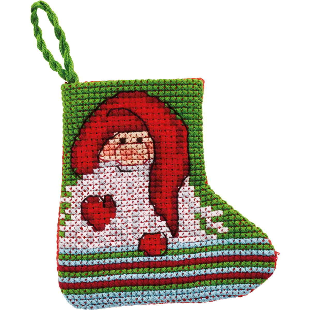 Permin counted cross stitch kit stocking mini ""Pixie"", 7x7cm, DIY