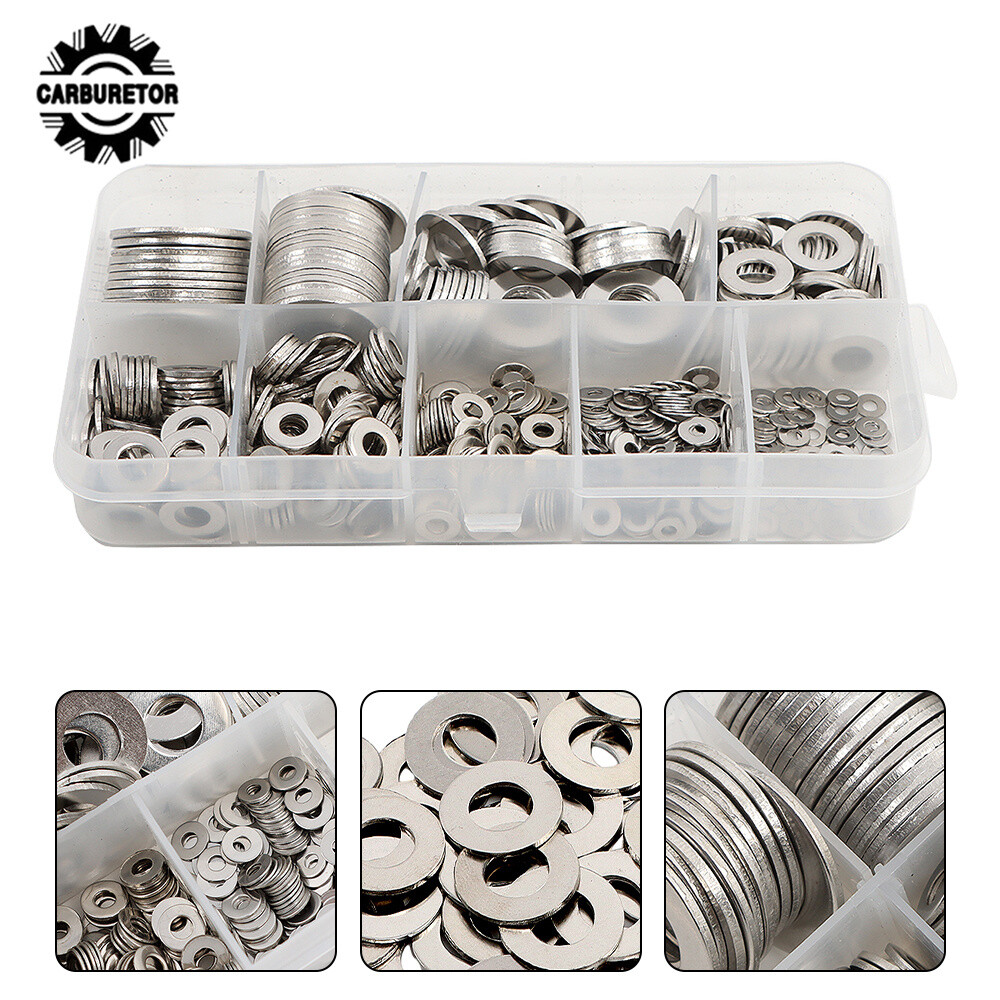 600 Pack Value Kit 304 Stainless Steel Flat Washer Washers Assortment Set