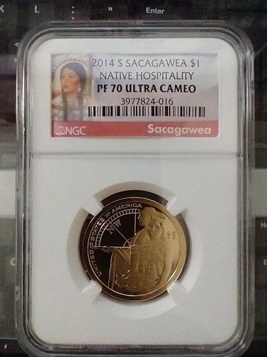 2014 S NGC PF70 Ultra Cameo $1 Sacagawea Native Hospitality