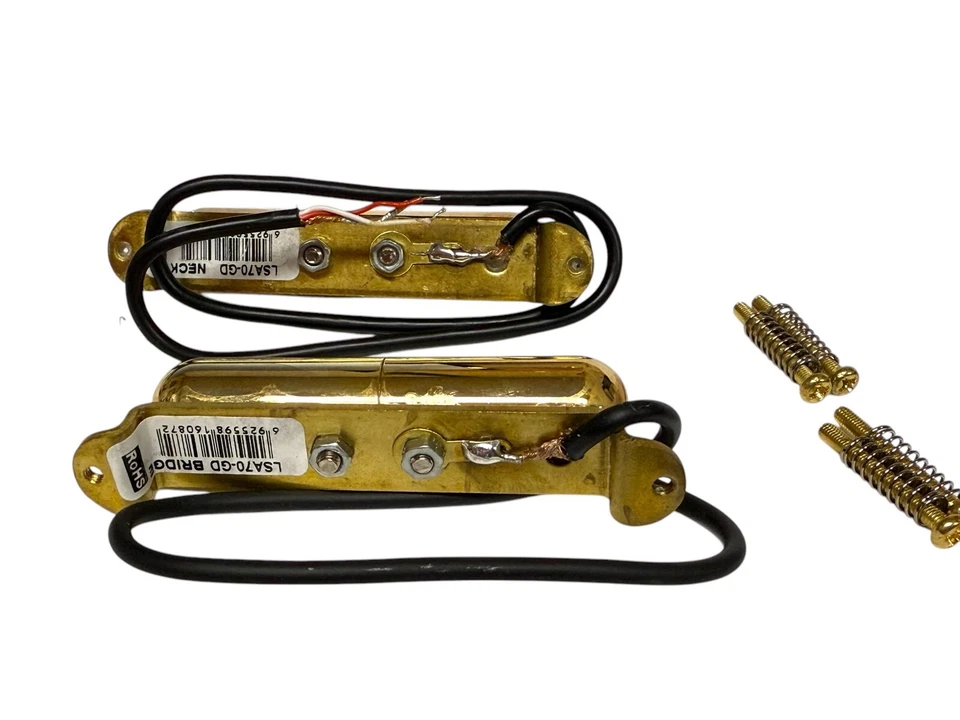 Juego de pastillas de tubo de lápiz labial de guitarra Gold Alnico cuello y puente Danelectro Foto 2 de 2