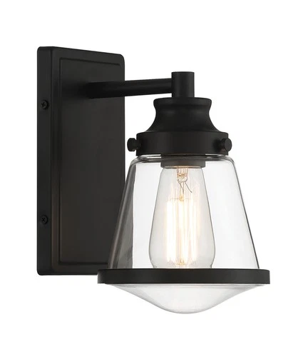 Minka Lavery 2581 Mannsdale 9" Tall Bathroom Sconce - Coal - Picture 1 of 4