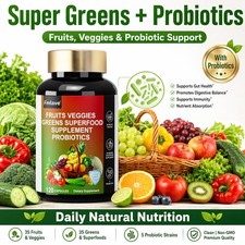70 Fruits and Veggies Whole Food Supplement with Superfood & 5 Probiotic Strains