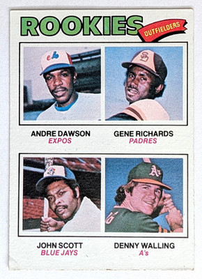1977 Topps Rookie Outfielders Andre Dawson/ Richards, Scott, Walling #473 - EX