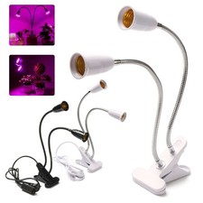 Double Head Clip on E27 Light Bulb Lamp Holder Flexible Extension Adapter Socket