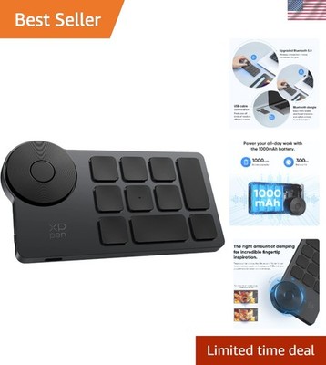 XPPen Mini Keydial Wireless Shortcut Keyboard Bluetooth Programmable Express ...