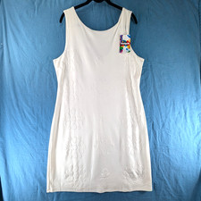 Desigual Sleeveless Dress Womens Sz XL Ivory Cream Lined Stretch Floral New NWT