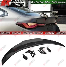 Dry Twill Carbon Fiber Rear Trunk Spoiler Wing Kits Fits For BMW i4 G26 2022-25
