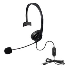 USB Noise Cancelling Microphone Wired Headset Call Centre Office PC Headphones