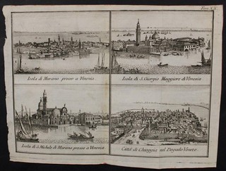 MURANO SAN GIORGIO MAGGIORE VENICE CHIOGGIA ITALY 1753 SALMON ANTIQUE VIEWS