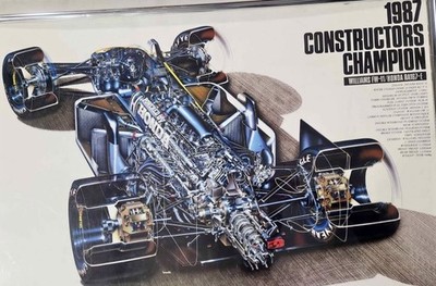 Vintage Genuine Honda F1 Constructors Winners Poster 1987 Williams 35.75'' x 24''