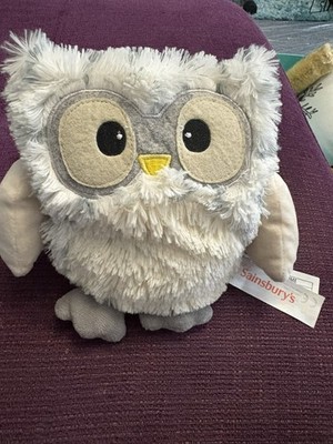 Sainsburys Warmies Heizung Plüschtier Pop! Eulenkorn grau weiß mikrowellengeeignet 