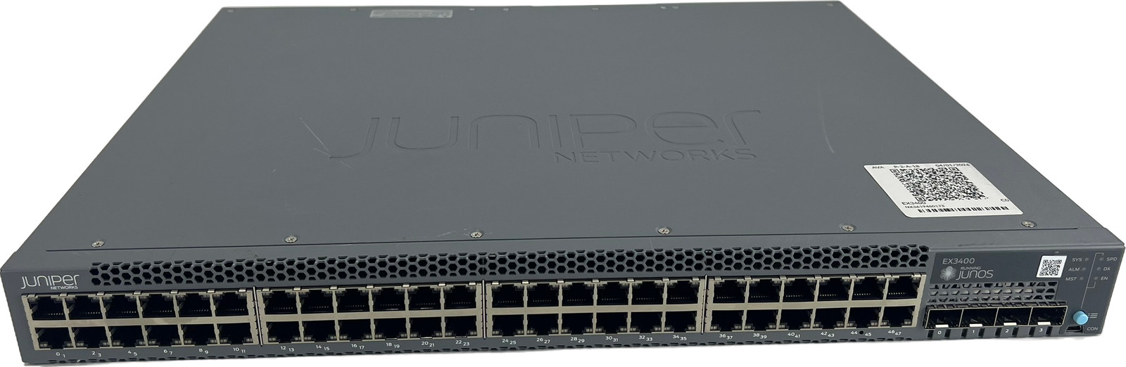 Juniper EX3400-48T-AFI Switch Networks 48x1GbE 4x10GbE SFP+ 2x40GbE QSFP (AVA)