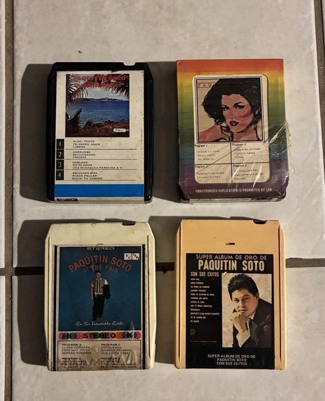 Paquitin Soto 8 Track Cartridge Tape Lot - At the Fair, Super Album de Oro