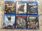 PS4 Video Game Lot 6 Games COD Black Ops 4 WWII Ghosts Advanced Warfare