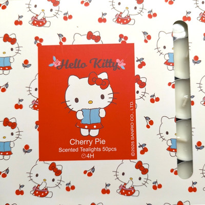 Hello Kitty Duftteelichter 50 Stück Duftkerzen 4h Brenndauer Kerzen Cherry Pie