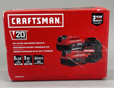 #ad Craftsman V20 Battery 6.0 amp; 4.0 Charger Starter Kit CMCB2046 CK $90.20