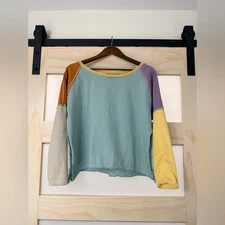 We The Free Free People Colorblock Raglan Long Sleeve Top – Size Small