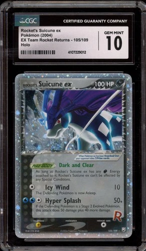 Pokemon Rocket's Suicune ex EX Team Rocket Returns Holo Rare #105 CGC 10