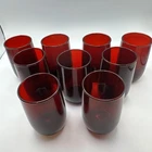 Vintage Anchor Hocking Royal Ruby Roly Poly Juice Glasses 4 oz – Set of 9