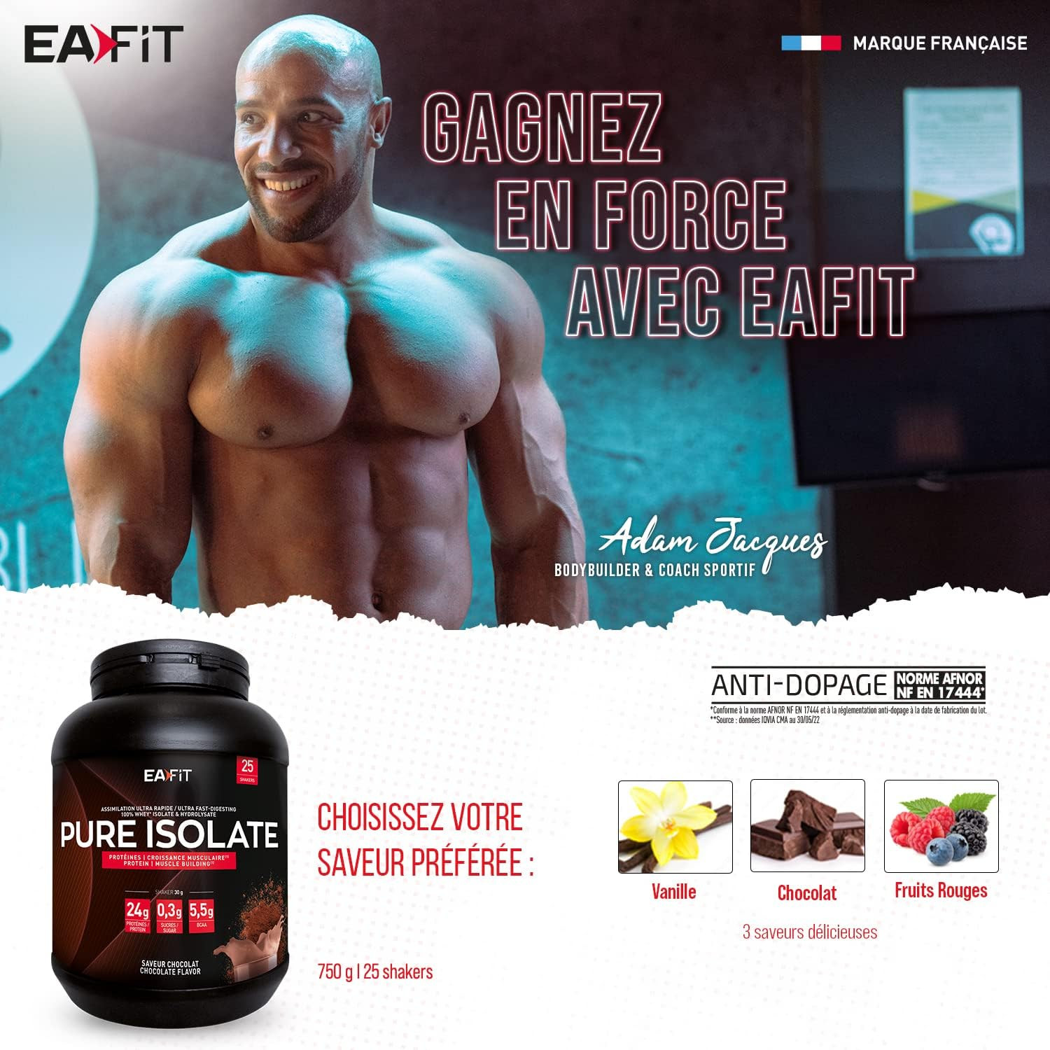 Whey pour prise de masse et musculation efficace à base de Pure Isolate Whey Protein Isolate - 4