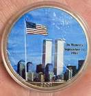 2001 American Silver Eagle $1 Colorized 9/11 Twin Tower Bullion Coin .999 Fine