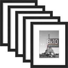 upsimples 8x10 Picture Frame Set of 5, Display Pictures 5x7 with Mat or 8x10 Wit
