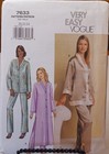 Easy Robe Sewing Pattern 7633 Vogue SEWING Vtg Pattern UNCUT Sz Misses 20-24 robe jammie top ...