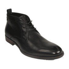 Men's Steve Madden Boot High Top Shoes Lace up Soft Leather Shaunn Black