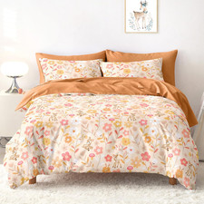 Floral Kids Bedding Set Twin 5 Piece Comforter Set Botanical Flowers Bed in Bag