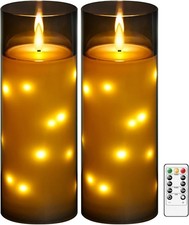11" X 4" Large Outdoor Waterproof Flameless LED Candles with Remote and Timer,Ac