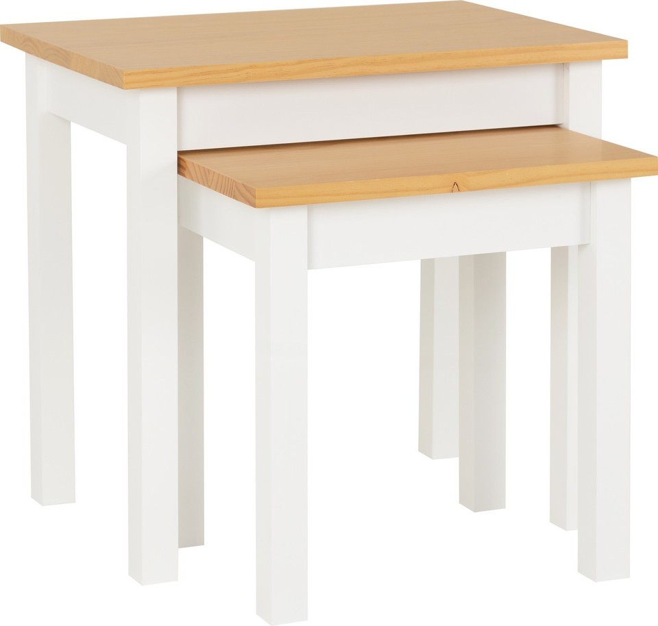 Ludlow Nest of Tables marron clair et blanc tables d'appoint tables