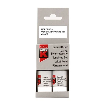 AUTO-K Stylo de retouche et vernis pour carrosserie - Mercedes - 197 Obsidianschwarz -