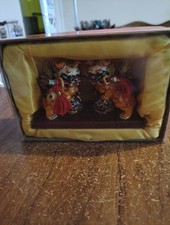 Colorful Foo Dogs Pair Plastic Figures Vintage  1980's Home Decor
