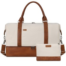 Women's Weekender Travel Duffel Bag with Shoe Compartment, 21-Inch Carry-On Set