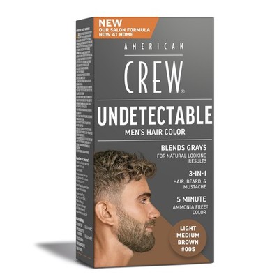 Hair Dye Undetectable Light Medium Brown 005 Demi Permanent American Crew Mens