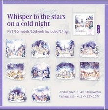 10pc Christmas Scenery Stickers- Scrapbook, Journal, DIY Crafts