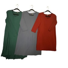 Eileen Fisher Dress Lot of 3 Minimalist Travel Capsule Wardrobe Quiet Luxury M