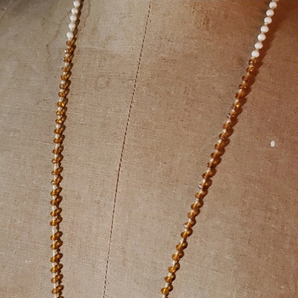 Zacasha 38" Tassel Necklace India Elephant Faceted Glass Beaded Hand Knotted - Image 3 of 4