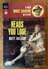 Heads You Lose by Brett Halliday - vintage 1965 Dell crime pb, McGinnis GGA