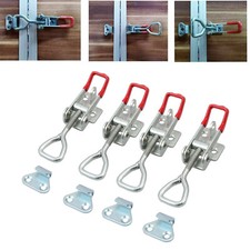 4pcs Stainless Steel Toggle Latch Cupboard Cabinet Metal Lock Clamp Hasp US
