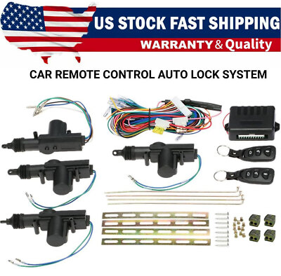 4 Door Car Power Lock Kit Universal Keyless Entry System Security Remote Central