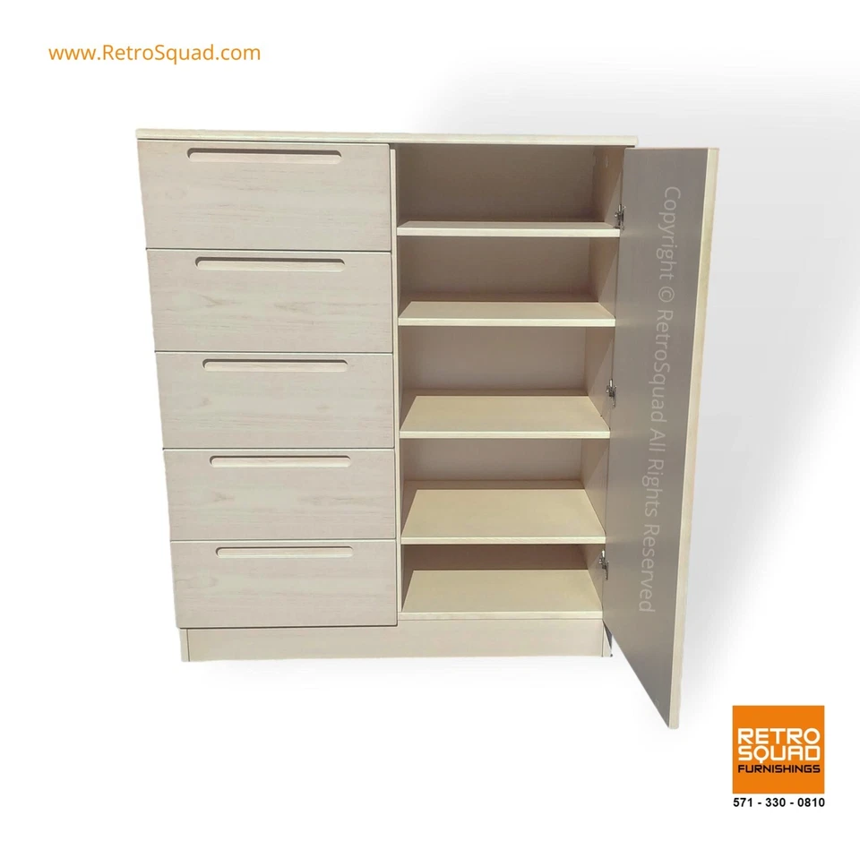 Juego de dormitorio moderno danés de 3 piezas de TECA encalada de cama con plataforma Jesper Queen Foto 3 de 4