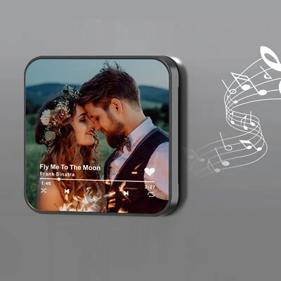 HOWSON LONDON Personalised Music Fridge Magnet Custom Photo Album Play Songs Gift for Her Him
