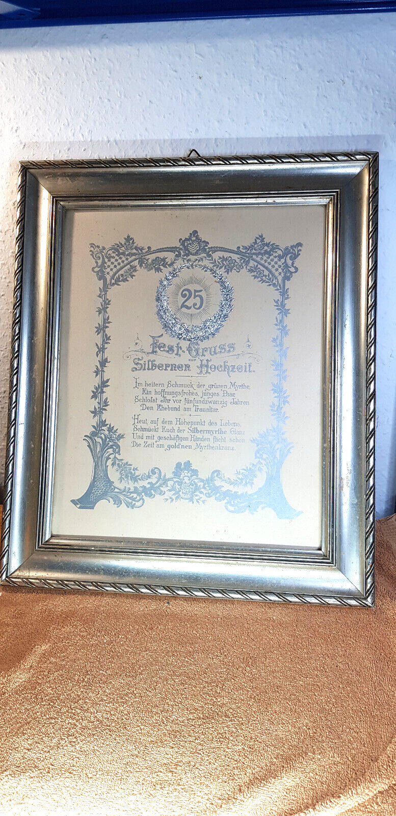 altes Bild zur Silbernen Hochzeit Spruchbild Bild Silberhochzeit 25 Jahre