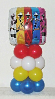 POWER RANGERS - FOIL BALLOON DISPLAY KIT - TABLE DECORATION - NO HELIUM ...