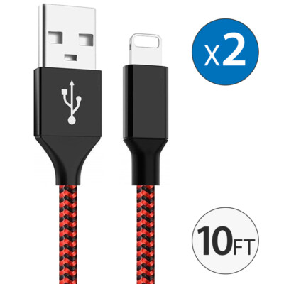 2-Pack USB Fast Charger Cable Cord For iPhone 14 13 12 11 Pro Max X 8 7 6s lot