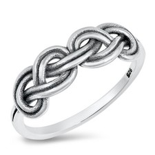 925 Sterling Silver Twisted Rope Love Tangled Knot Band Ring Sizes 4-10 NEW