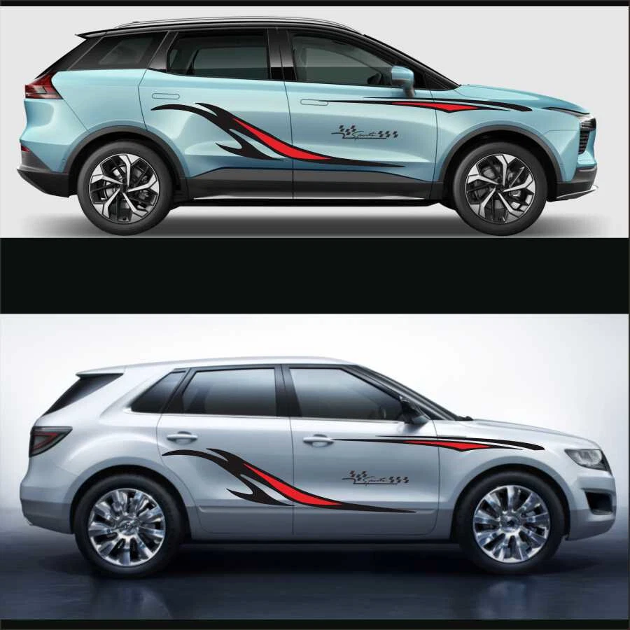 Stickers Stripes Sports Graphics Vinyl Decals Body Two Side Decor For Car Truck  - Image 3 of 4